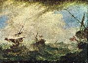 Francesco Guardi Schiffe im Meeresgewitter oil painting